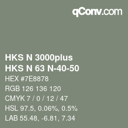 颜色代码: HKS N 3000plus - HKS N 63 N-40-50 | qconv.com