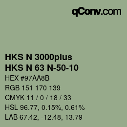 Color code: HKS N 3000plus - HKS N 63 N-50-10 | qconv.com