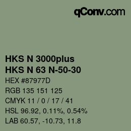 Color code: HKS N 3000plus - HKS N 63 N-50-30 | qconv.com