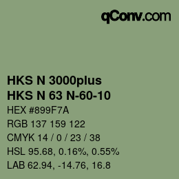 Color code: HKS N 3000plus - HKS N 63 N-60-10 | qconv.com