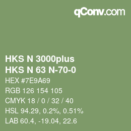 Farbcode: HKS N 3000plus - HKS N 63 N-70-0 | qconv.com