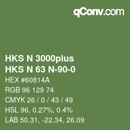 颜色代码: HKS N 3000plus - HKS N 63 N-90-0 | qconv.com
