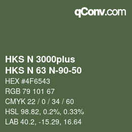 Farbcode: HKS N 3000plus - HKS N 63 N-90-50 | qconv.com
