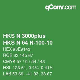 Code couleur: HKS N 3000plus - HKS N 64 N-100-10 | qconv.com