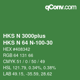 Color code: HKS N 3000plus - HKS N 64 N-100-30 | qconv.com