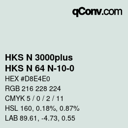 Código de color: HKS N 3000plus - HKS N 64 N-10-0 | qconv.com