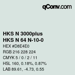 カラーコード: HKS N 3000plus - HKS N 64 N-10-0 | qconv.com