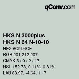 Farbcode: HKS N 3000plus - HKS N 64 N-10-10 | qconv.com