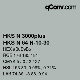 Color code: HKS N 3000plus - HKS N 64 N-10-30 | qconv.com