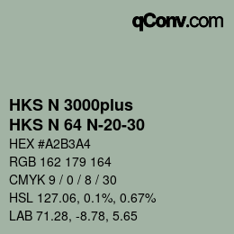 Code couleur: HKS N 3000plus - HKS N 64 N-20-30 | qconv.com
