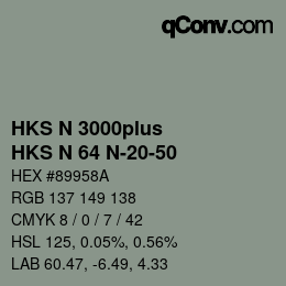 カラーコード: HKS N 3000plus - HKS N 64 N-20-50 | qconv.com