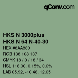 Color code: HKS N 3000plus - HKS N 64 N-40-30 | qconv.com
