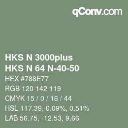 Color code: HKS N 3000plus - HKS N 64 N-40-50 | qconv.com