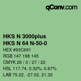 Color code: HKS N 3000plus - HKS N 64 N-50-0 | qconv.com