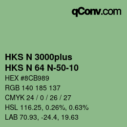 Farbcode: HKS N 3000plus - HKS N 64 N-50-10 | qconv.com