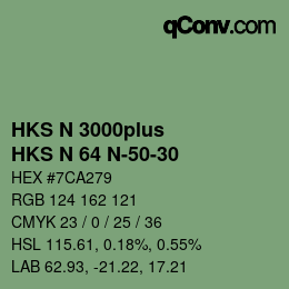 Code couleur: HKS N 3000plus - HKS N 64 N-50-30 | qconv.com