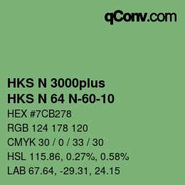 Color code: HKS N 3000plus - HKS N 64 N-60-10 | qconv.com