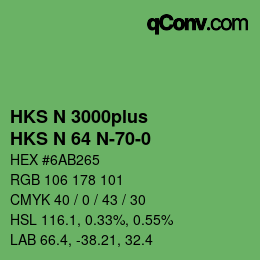 Farbcode: HKS N 3000plus - HKS N 64 N-70-0 | qconv.com