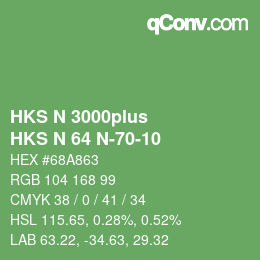 Farbcode: HKS N 3000plus - HKS N 64 N-70-10 | qconv.com