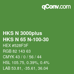 Farbcode: HKS N 3000plus - HKS N 65 N-100-30 | qconv.com