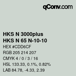 Color code: HKS N 3000plus - HKS N 65 N-10-10 | qconv.com