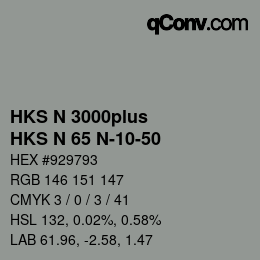 Código de color: HKS N 3000plus - HKS N 65 N-10-50 | qconv.com