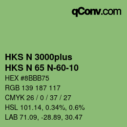 Color code: HKS N 3000plus - HKS N 65 N-60-10 | qconv.com