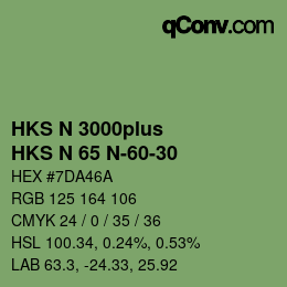 颜色代码: HKS N 3000plus - HKS N 65 N-60-30 | qconv.com