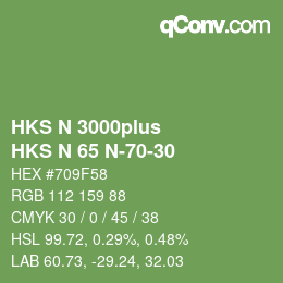 カラーコード: HKS N 3000plus - HKS N 65 N-70-30 | qconv.com