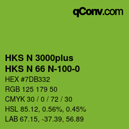 Farbcode: HKS N 3000plus - HKS N 66 N-100-0 | qconv.com