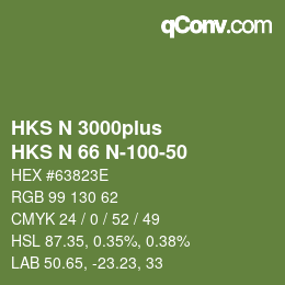 颜色代码: HKS N 3000plus - HKS N 66 N-100-50 | qconv.com