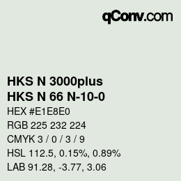 Farbcode: HKS N 3000plus - HKS N 66 N-10-0 | qconv.com