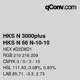 Color code: HKS N 3000plus - HKS N 66 N-10-10 | qconv.com