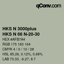 Color code: HKS N 3000plus - HKS N 66 N-20-30 | qconv.com