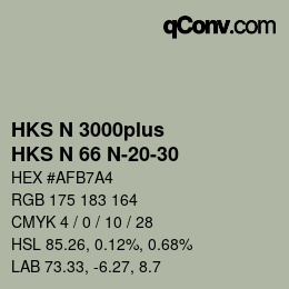 颜色代码: HKS N 3000plus - HKS N 66 N-20-30 | qconv.com