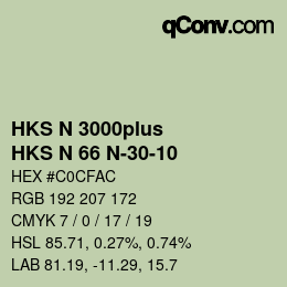 カラーコード: HKS N 3000plus - HKS N 66 N-30-10 | qconv.com