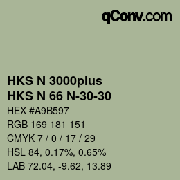 Color code: HKS N 3000plus - HKS N 66 N-30-30 | qconv.com