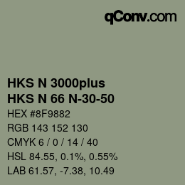 Color code: HKS N 3000plus - HKS N 66 N-30-50 | qconv.com