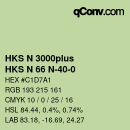 Color code: HKS N 3000plus - HKS N 66 N-40-0 | qconv.com