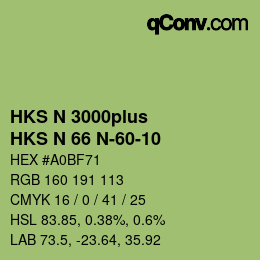 Farbcode: HKS N 3000plus - HKS N 66 N-60-10 | qconv.com