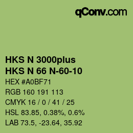 Color code: HKS N 3000plus - HKS N 66 N-60-10 | qconv.com