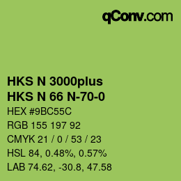 Farbcode: HKS N 3000plus - HKS N 66 N-70-0 | qconv.com