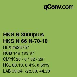 カラーコード: HKS N 3000plus - HKS N 66 N-70-10 | qconv.com