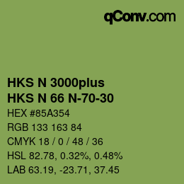 Color code: HKS N 3000plus - HKS N 66 N-70-30 | qconv.com