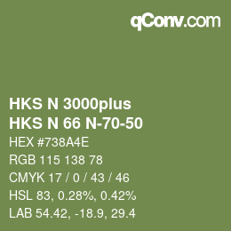 Farbcode: HKS N 3000plus - HKS N 66 N-70-50 | qconv.com