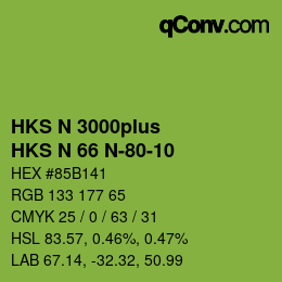 颜色代码: HKS N 3000plus - HKS N 66 N-80-10 | qconv.com