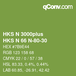 Color code: HKS N 3000plus - HKS N 66 N-80-30 | qconv.com