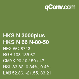 Color code: HKS N 3000plus - HKS N 66 N-80-50 | qconv.com