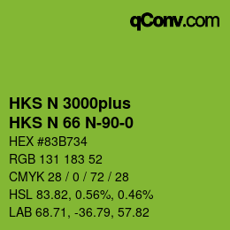 Code couleur: HKS N 3000plus - HKS N 66 N-90-0 | qconv.com