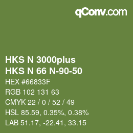 Color code: HKS N 3000plus - HKS N 66 N-90-50 | qconv.com